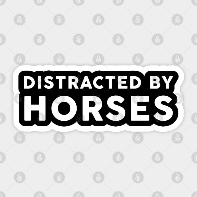 Distracted by Horses Sticker by Trippycollage